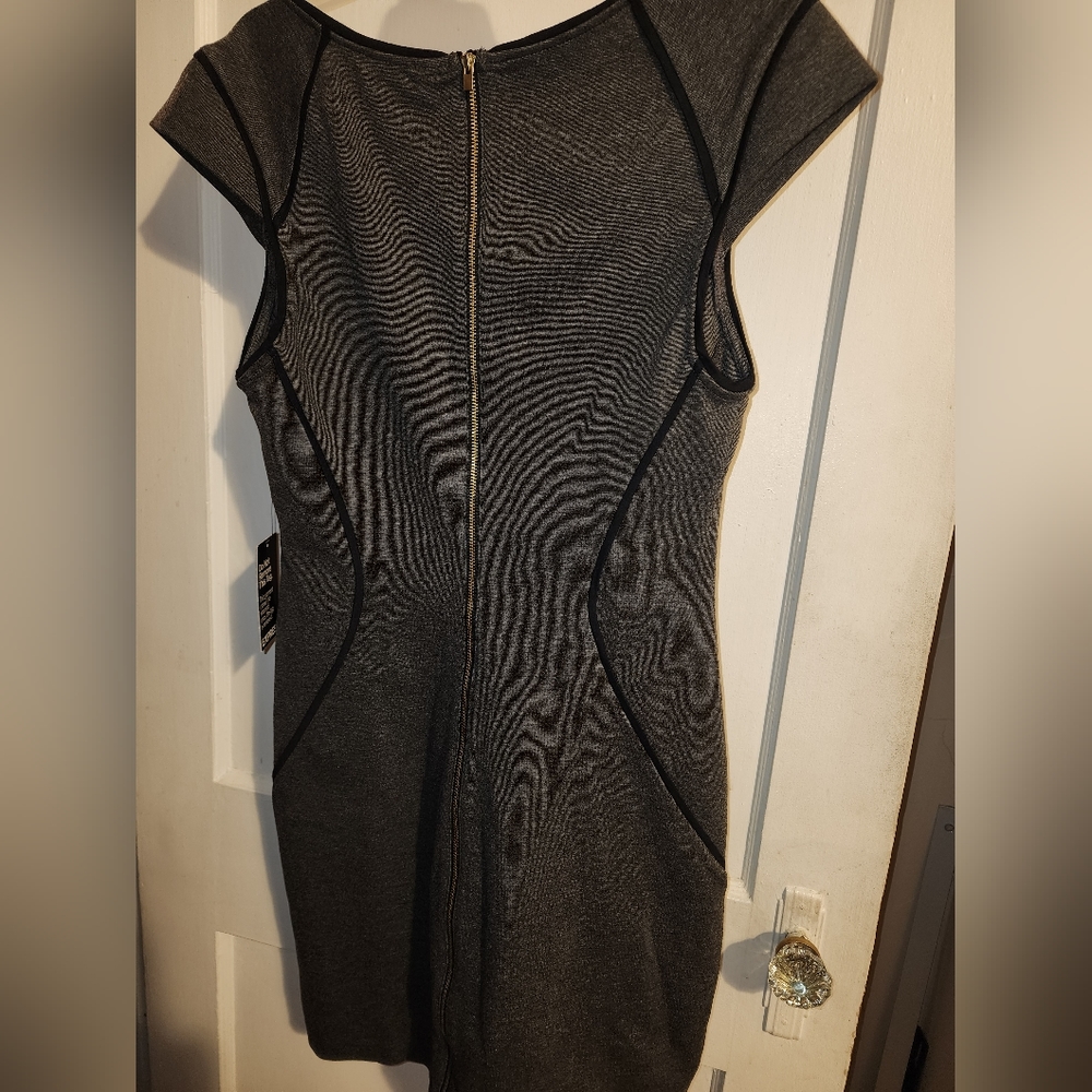 Express grey and black detailed dress